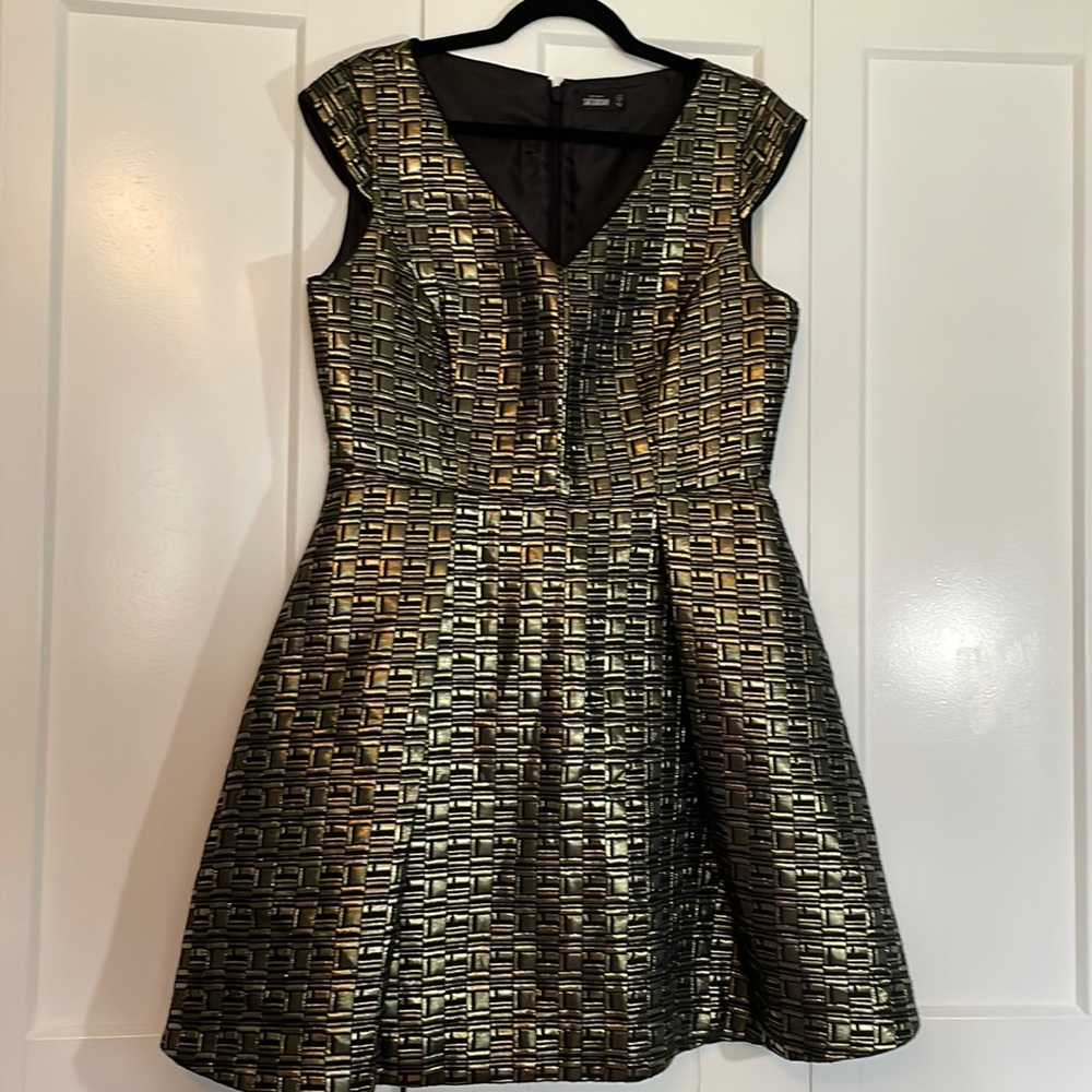 Kate Spade Gold Brocade Dress Size 12